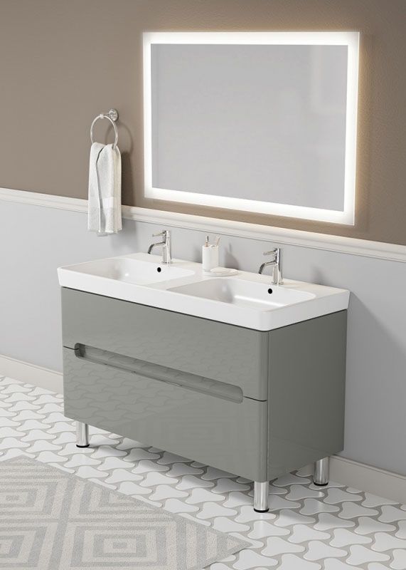 Тумба с раковиной SanVit Форма 120 kforma1202 в цвете Ral Розовый глянец