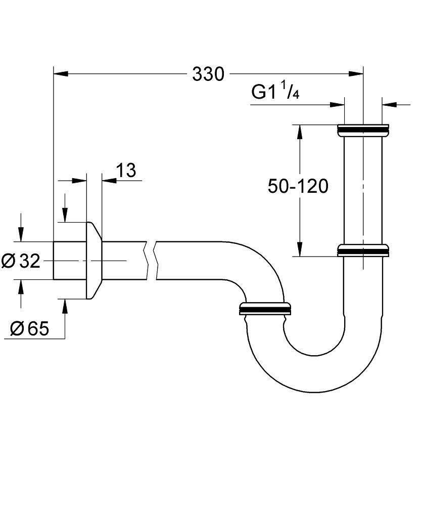 Сифон для биде GROHE 1 1/4 , хром (28961000) Сифон для биде GROHE 1 1/4 , хром (28961000)