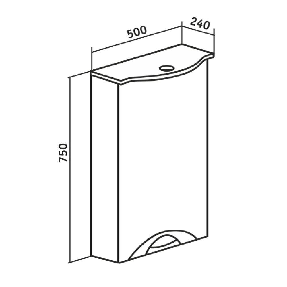Зеркальный шкаф Runo правый Ибица 50 (00000001075), артикул 00000001075