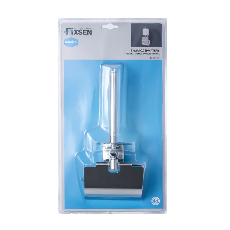 Держатель для туалетной бумаги FIXSEN KVADRO FX-61310E, хром, артикул FX-61310E