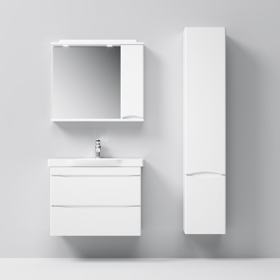 M80CHR0356WG Like, шкаф-колонна, подвесной, правый, 35 см, двери, белый, глянец, ш