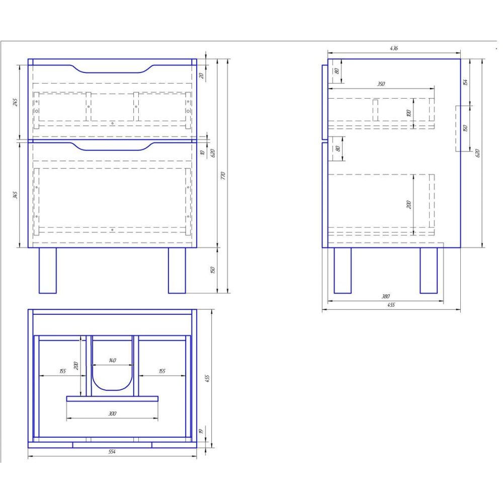 Тумба с раковиной подвесная/напольная Dreja Q Plus 60 см, белый, артикул 99-0004-com