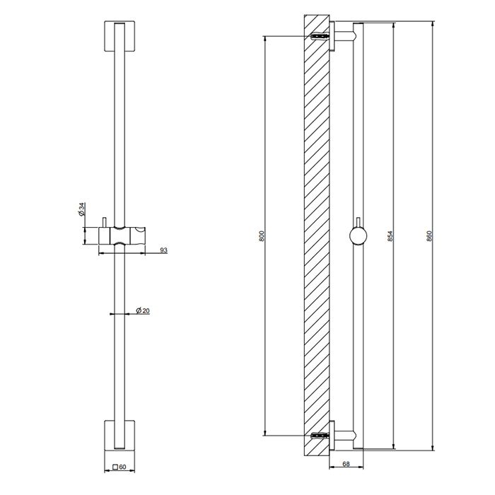 GESSI Rilievo Штанга для душа, цвет: nero XL