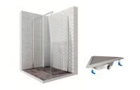 Душевой уголок Ambassador Diamond 12011104L-ST4, прямоугольный, угловой трап, 120х80