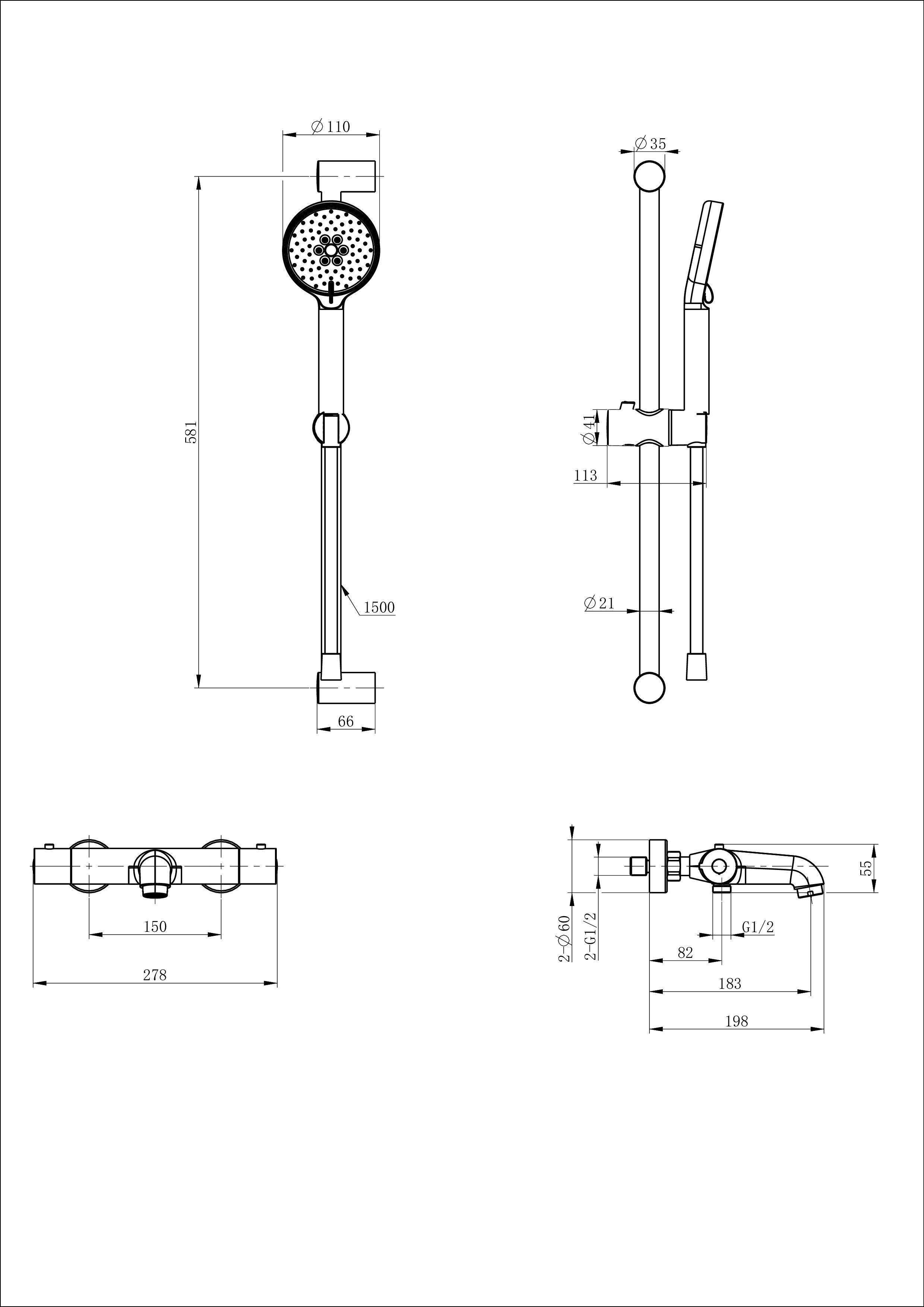 Смеситель для ванны с душевым гарнитуром и термостатом WONZON & WOGHAND, Черный матовый (WW-C2006-A-MB) Смеситель для ванны с душевым гарнитуром и термостатом WONZON & WOGHAND, Черный матовый (WW-C2006-A-MB)