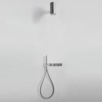 Agape Square Встроенный термостатический смеситель для душа, с ручным душем и шлангом, цвет: глянец (в комплекте с внутр частью)