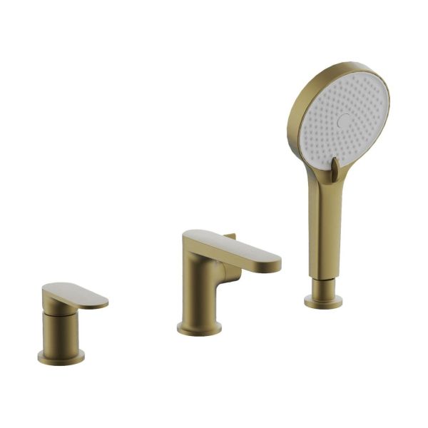 Смеситель на борт ванны BELZ B66713-5, брашированное золото