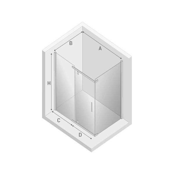 Душевое ограждение NEW TRENDY NEW KOMFORT 100x80x195 K-0442 (хром)