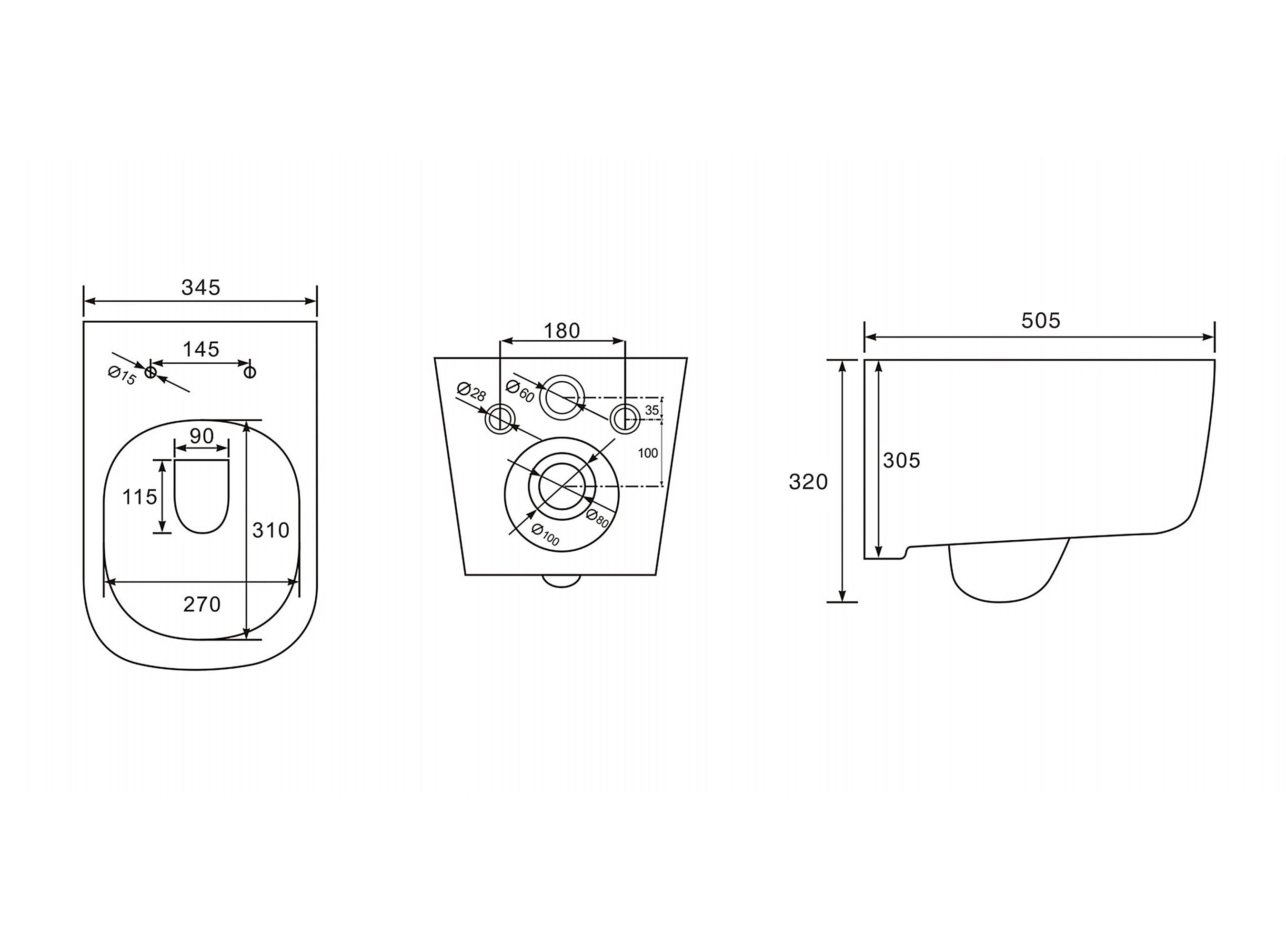 Унитаз подвесной с функцией биде безободковый фарфоровый AQUATEK ДИВА AQ2012B-00 510*350*360 мм, горизонтальный выпуск, тонкое сиденье из дюропласта с механизмом плавного закрывания, крепеж Унитаз подвесной с функцией биде безободковый фарфоровый AQUATEK ДИВА AQ2012B-00 510*350*360 мм, горизонтальный выпуск, тонкое сиденье из дюропласта с механизмом плавного закрывания, крепеж