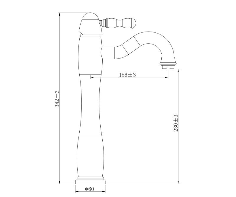 Комплект Bronze de Luxe: раковина Эмеральда 1382W со смесителем TIFFANY C912, артикул СЕТ3