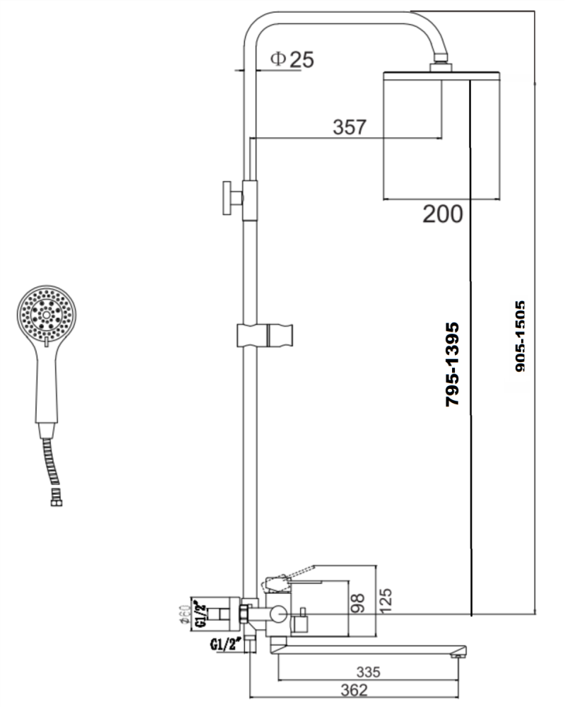 Душевая система Fmark FS8345-35, сатин, артикул FS8345-35