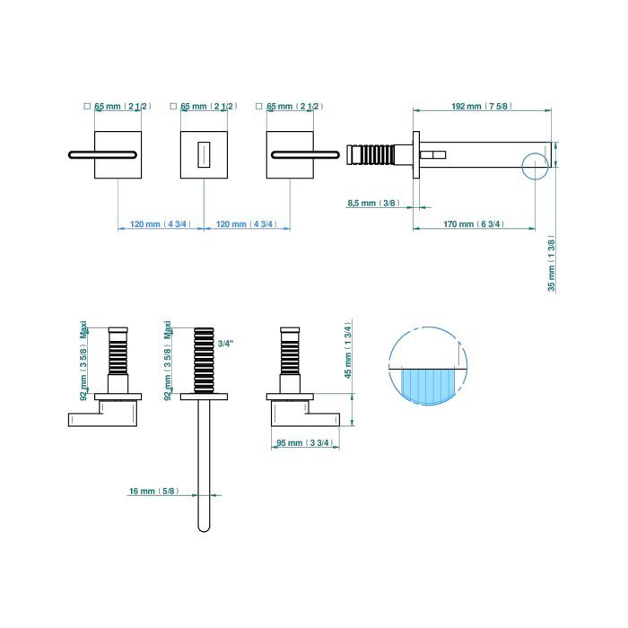 THG ICON-X CARBONE GOLD A MANETTES Смеситель для раковины настенный, на 3 отверстия, внешняя часть, цвет хром