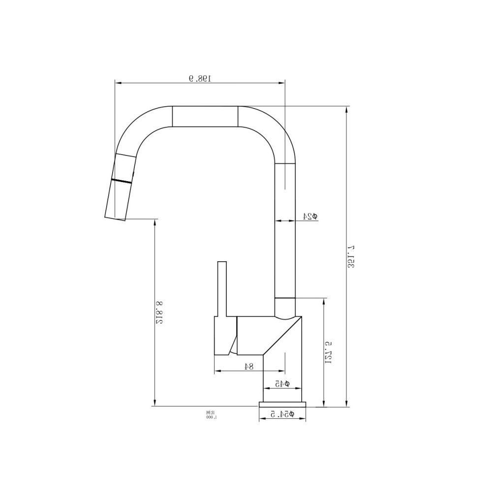 Смеситель для кухни с выдвижным изливом WONZON & WOGHAND, Черный матовый (WW-6018-MB)