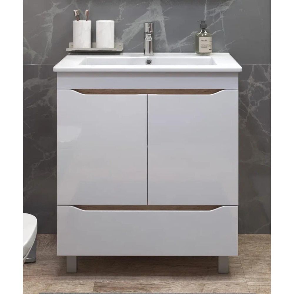 Тумба под раковину напольная VIGO Grani tn.GRI.OSK.75.2D.1Y дуб золотой, 75 см, артикул tn.GRI.OSK.75.2D.1Y дуб золотой