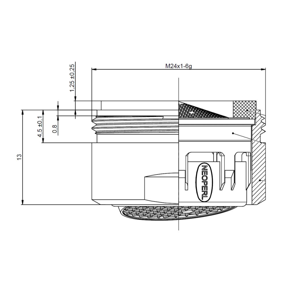 Аэратор Lemark NEOPERL PERLATOR HONEYCOMB SSR, M24, внутренний, с изменяемым углом (NP13303SSR-BL), артикул NP13303SSR-BL