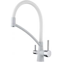 Смеситель для кухни Paulmark Siegen Si213111-431 Белый матовый Хром