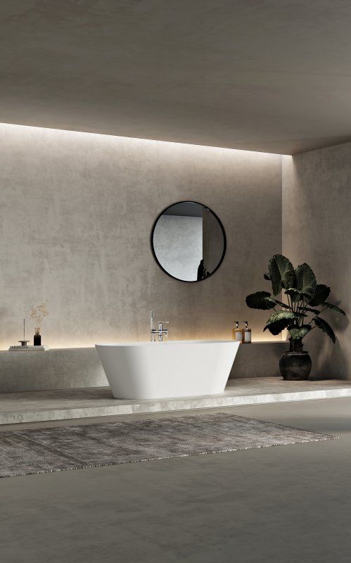 Ванна из искусственного камня Solid Surface 1700x750x530, с ручкой CEZARES CZR-COMFORT-170-75-53-SSB-HND, артикул CZR-COMFORT-170-75-53-SSB-HND