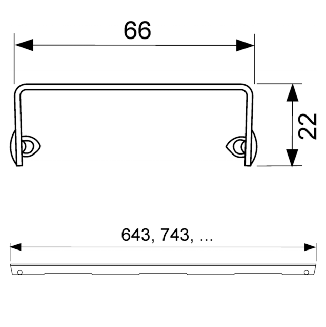 Решетка "royal", 700 мм, нерж. сталь, матовая