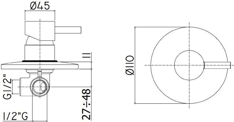 Смеситель для душа Paffoni Light LIG011CR (с внутренней частью), артикул LIG011CR