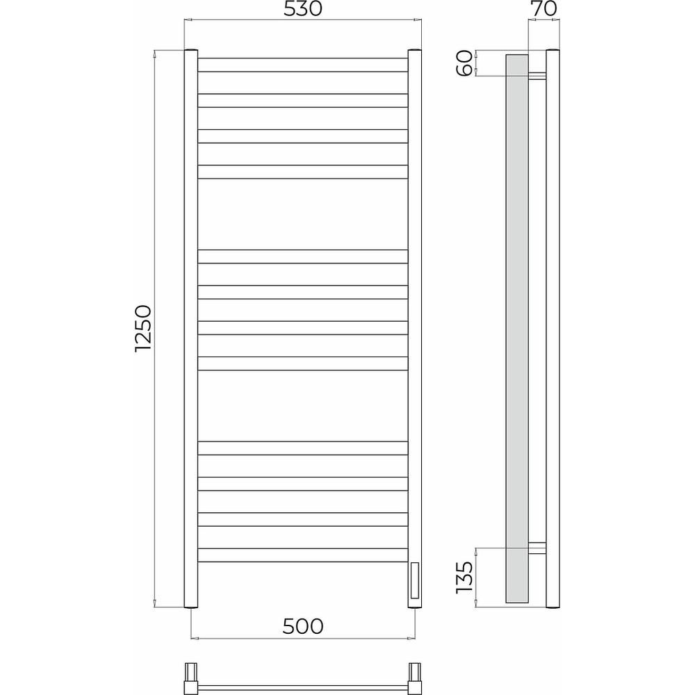 Полотенцесушитель электрический Terminus Ното П12 50х125, артикул 4670078544506