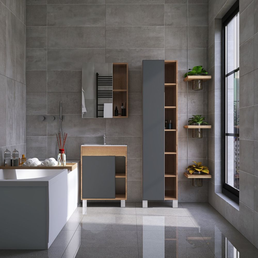 Пенал VIANT "Бостон" правый/левый графит 300х450х1900 (VBOS450G-PEN), артикул VBOS450G-PEN