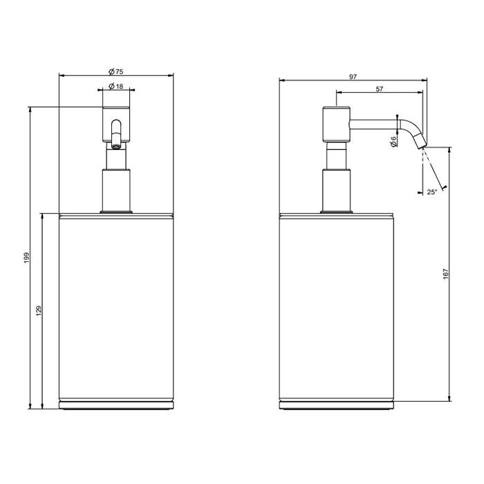 GESSI Tondo Дозатор для жидкого мыла настольный черный, цвет: Black Metal Brushed PVD