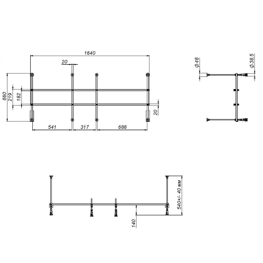 W01A-170-070W-R Разборный каркас для ванны 170х70 см W01A-170-070W-R Разборный каркас для ванны 170х70 см
