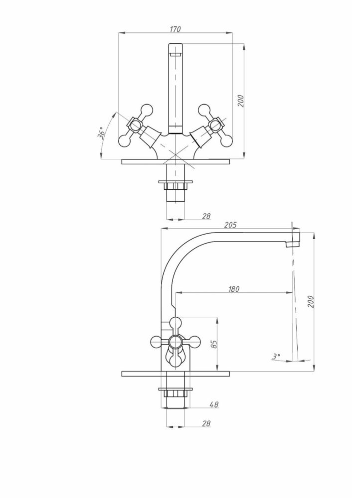 Смеситель для кухни FAUZT FZs-274-32 тип См-МДЦБА, артикул FZs-274-32