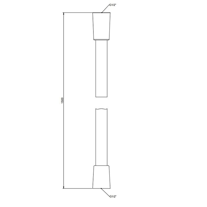 Gessi Шланг для душа с коническим соединением на 1/2”, длина: 150 см, цвет:  Finox Brushed Nickel