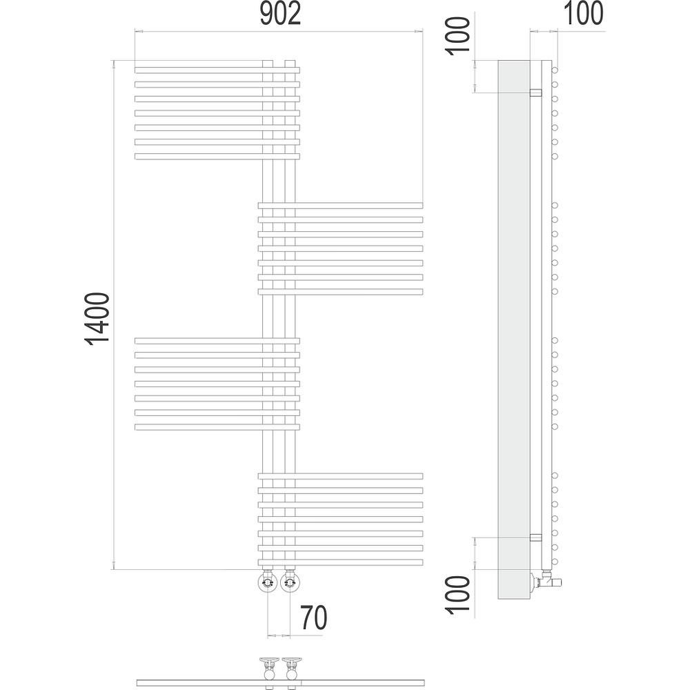 Полотенцесушитель водяной Terminus Европа П28 70х140
