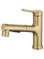 Смеситель для раковины с выдвижным изливом WONZON & WOGHAND, Брашированное золото (WW-A40862-BG)