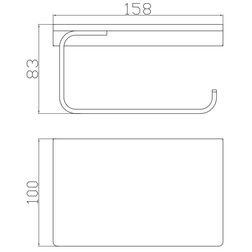 Держатель для туалетной бумаги с полочкой Rav Slezak NIL NLA0403, хром, артикул NLA0403