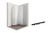 Душевой уголок Ambassador Diamond 12011112L-PR1, пятиугольный, линейный трап, 100х100