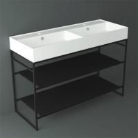 SIMAS AGILE Структура металлическая 121x46xh72 см, напольная, для раковины AG121, с 2 полками, цвет черный матовый