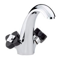 THG PETALE DE CRISTAL NOIR Смеситель для раковины на 1 отверстие, с донным клапаном, цвет хром