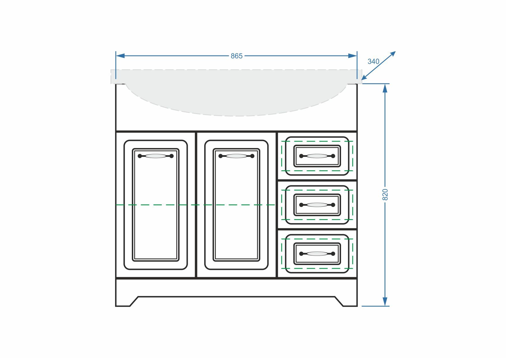Тумба "Кармела 90", ольха белая, Эльбрус 90