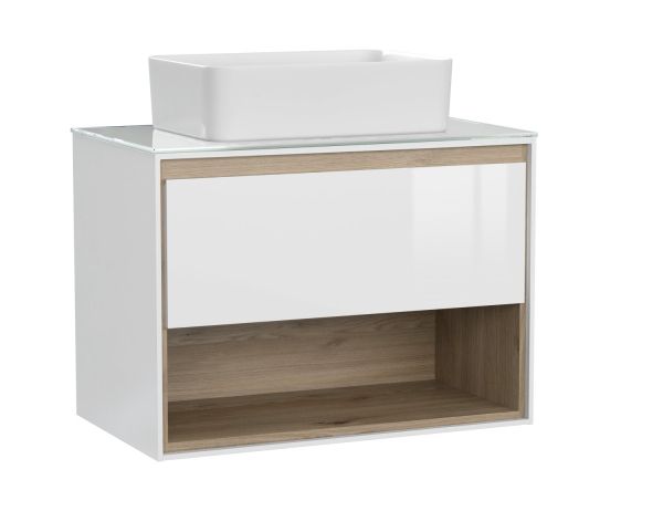 Тумба под раковину подвесная Cersanit LOUNA 80 со столешницей белый (SP-SZ-LOU80-BL/Wh)
