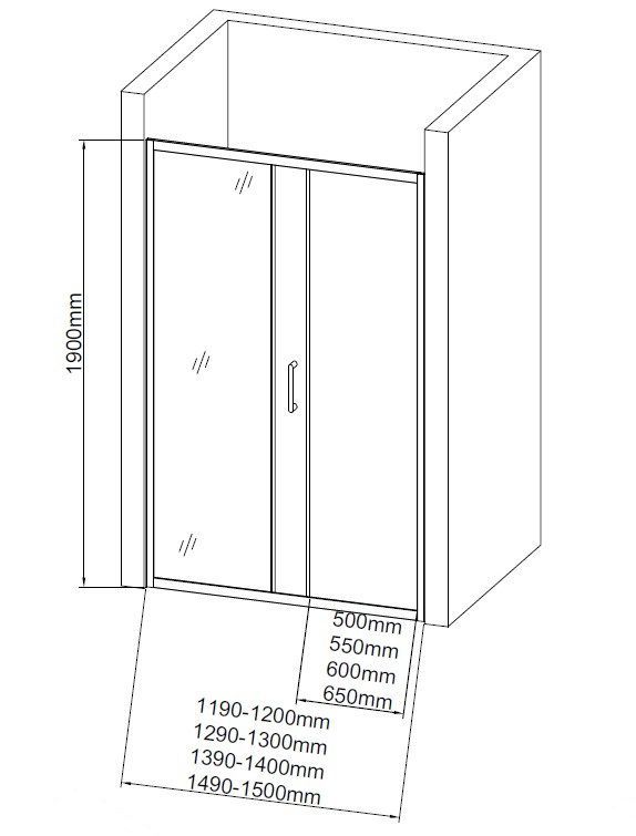 Душевая дверь Aquanet SD-1100A 110, прозрачное стекло Душевая дверь Aquanet SD-1100A 110, прозрачное стекло