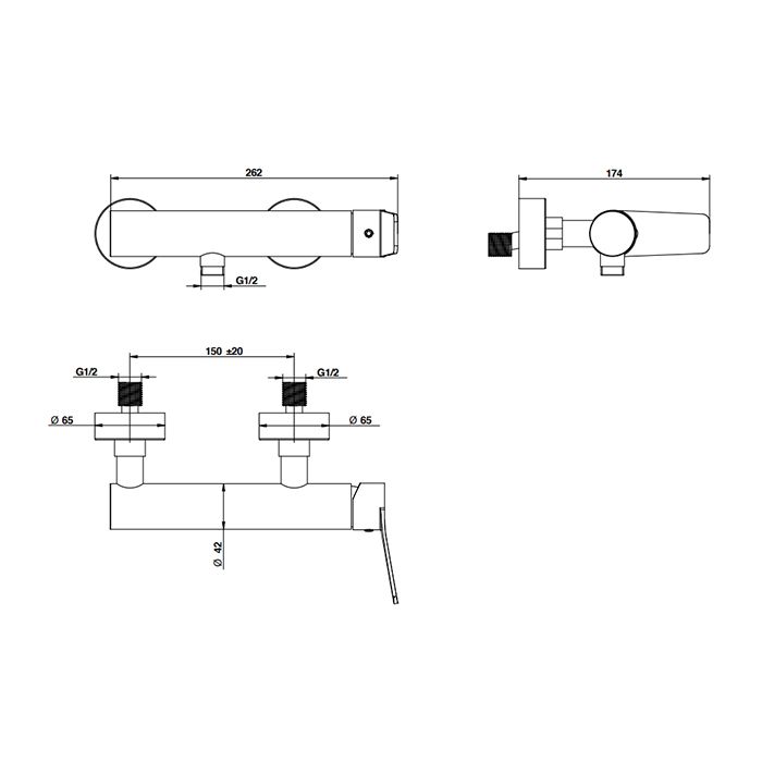 Bongio GIO2 Смеситель  для душа , цвет: черный матовый, артикул 80523NEPR