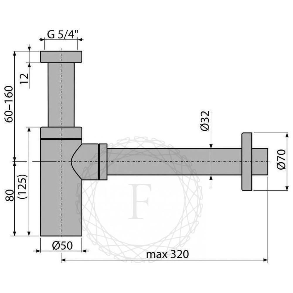 Сифон для раковины FILARETE FL70GL, золотой сатин