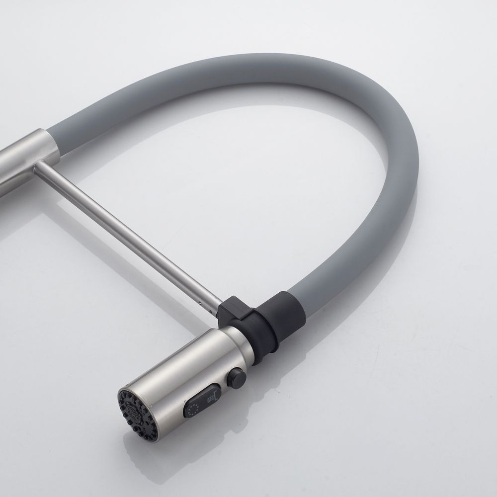 Смеситель для кухни с гибким изливом и режимом "душ" Shevanik S123L-9, сатин