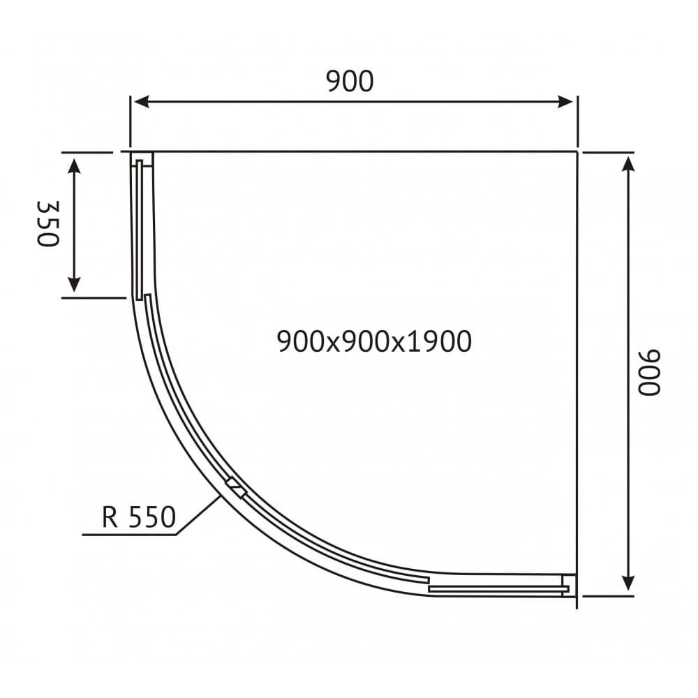 Душевой уголок BERGES SOLO R 900х900 Душевой уголок BERGES SOLO R 900х900