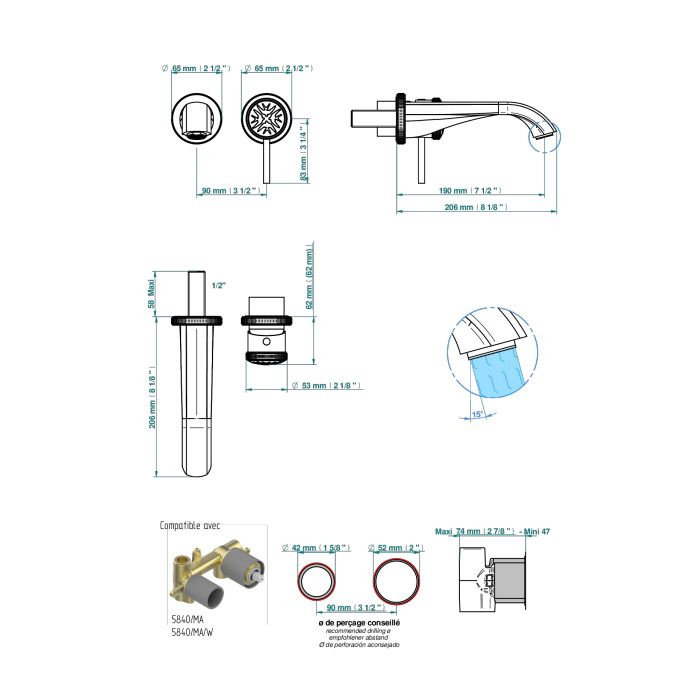 THG Встраиваемая часть однорычажного смесителя для гигиенического душа THG Встраиваемая часть однорычажного смесителя для гигиенического душа