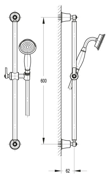 Душевой гарнитур CEZARES LIBERTY-F-SD-01 арт. LIBERTY-SD-BORO, артикул LIBERTY-SD-BORO