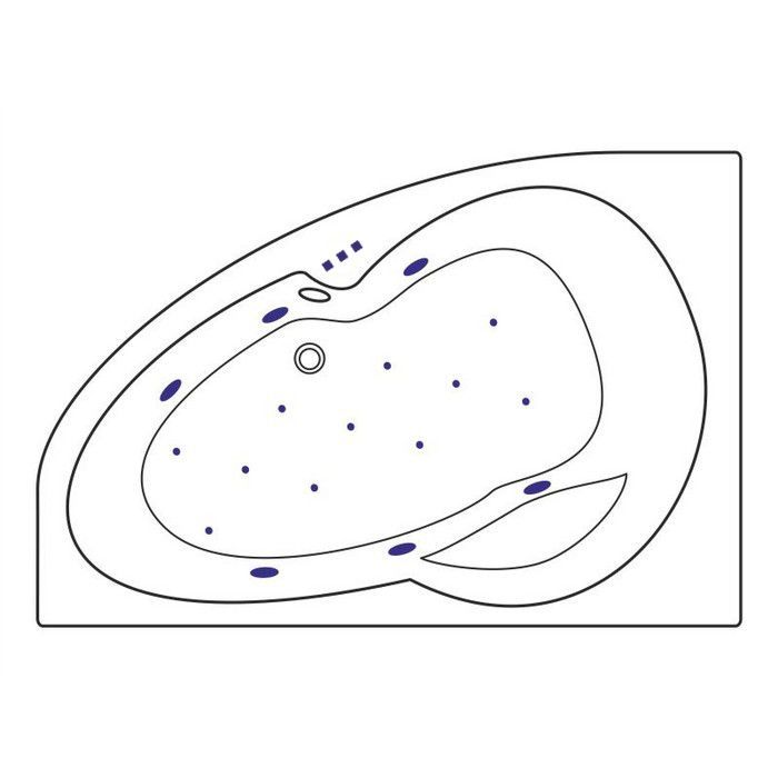 Ванна EXCELLENT Newa 160x95 (левая) "RELAX" (золото)