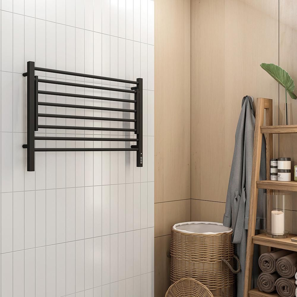 Полотенцесушитель электрический с полкой Terminus Горизонт П8 80х60 КС, черный муар, артикул 4670078543608