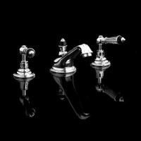 Devon Black Diamond Смеситель для раковины на 3 отв., с донным клапаном, с декоративными элементами черного цвета, цвет: хром