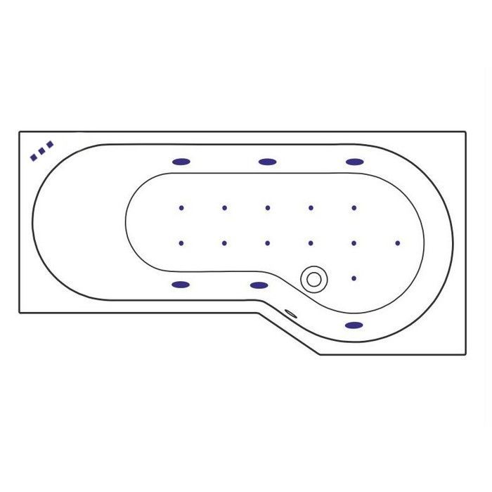 Ванна EXCELLENT Be Spot 160x80 (правая) "RELAX" (золото)