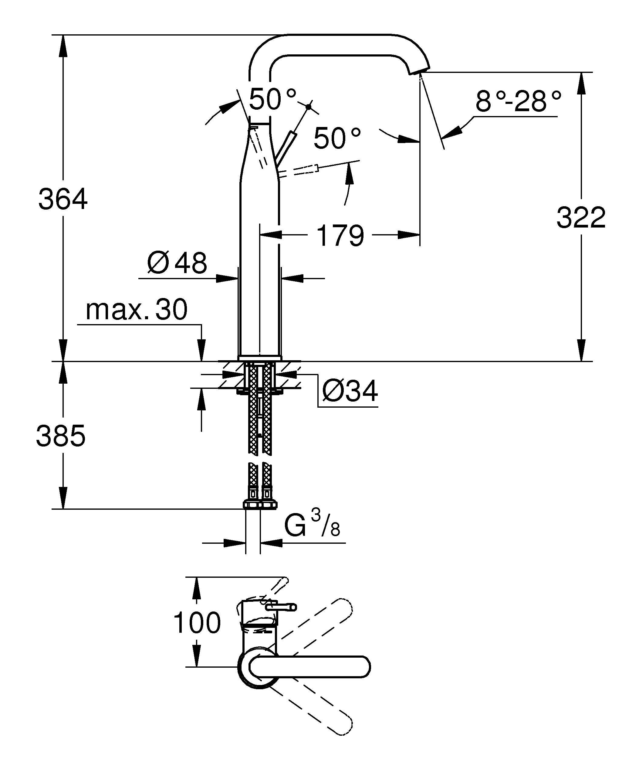 Смеситель для свободностоящей раковины, GROHE Essence New, теплый закат матовый (32901DL1) Смеситель для свободностоящей раковины, GROHE Essence New, теплый закат матовый (32901DL1)