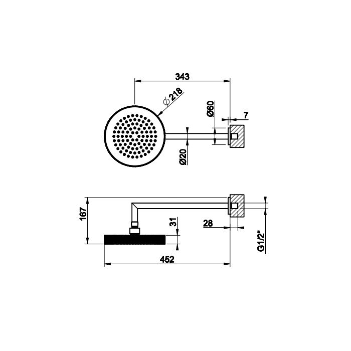 Gessi Anello/Ingranaggio Душевая головка для настенного крепления, поворотная с шарниром, D218 мм,  цвет: хром